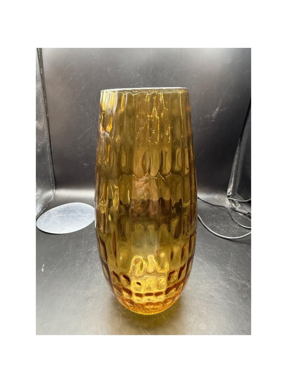 MCM Amber Thumbprint Style Vase